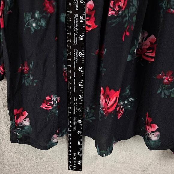 Womens Dress Small‎ Black Romantic Boho Floral Tiered Mini Gauze Feminine Fairy - Picture 5 of 8